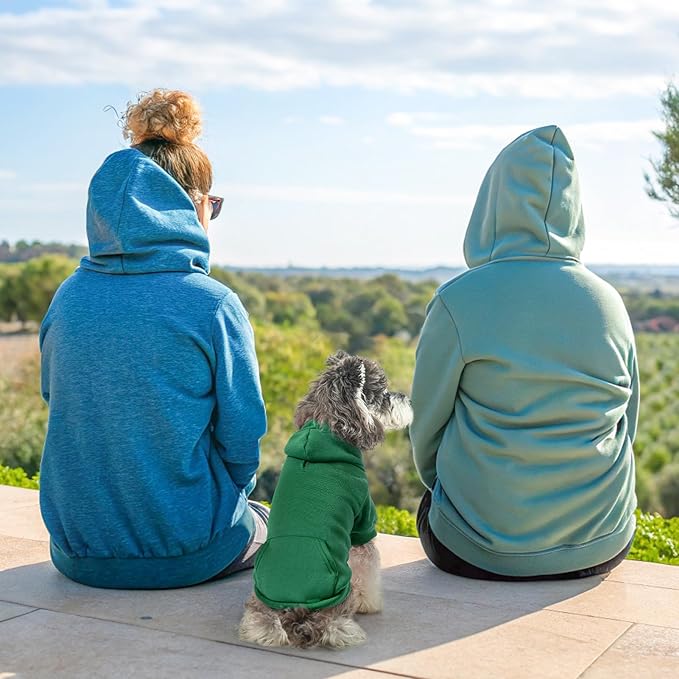 SCENEREAL Dog Hoodie Sweaters for Small Medium Large Size Dogs, Fleece Dog Sweatshirt with Hat and Pocket,Soft Cold Winter All Weather Dog Clothes for S to XL Sized Dogs, Green L