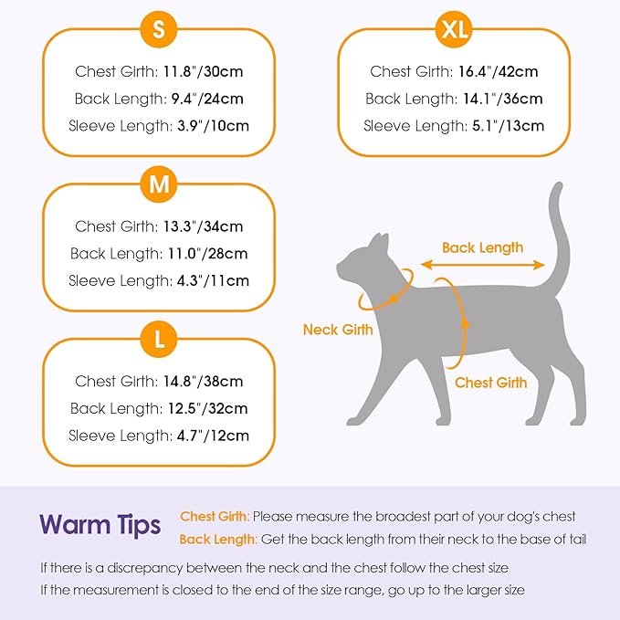 SUNFURA Hair Sticky Cat Clothes, Cat Sweater for Cats Only, 4-Legged Fleece Sweaters Kitten Pajamas Reduce Shedding Fur, Warm Pullover Shirts for Cats, Blue L
