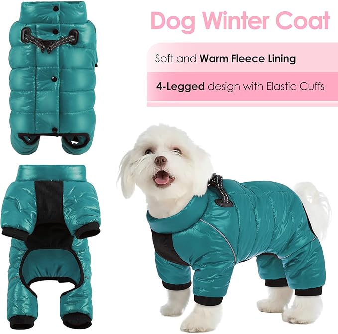 AOFITEE Dog Coat, Waterproof Dog Winter Jacket, Warm Fullbody Small Dogs Snowsuit, Winter Coat for Small Dogs, Zip Up Pet Puffer Jacket Fleece Vest, Outdoor Reflective Pet Snow Jackets, XL