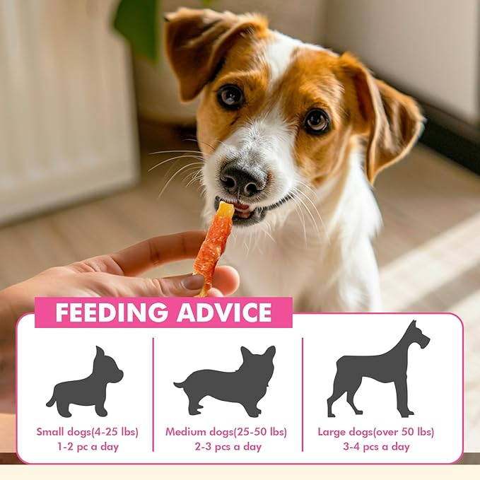 Dog Treats, Chicken Wrapped Sweet Potato Dog Treats, Rawhide Free Healthy Snacks, Soft Chews for Puppy and Small Dogs, 14 oz