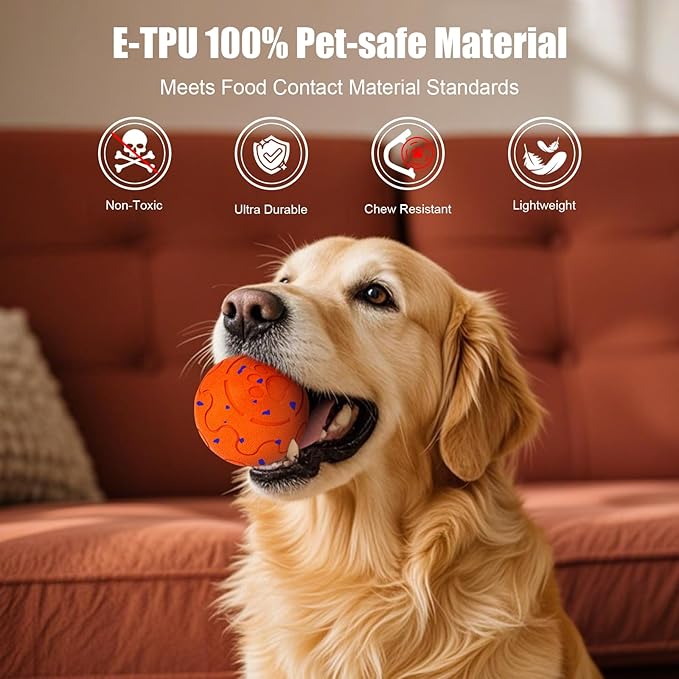 Interactive Dog Ball Replacement Shell (Orange)