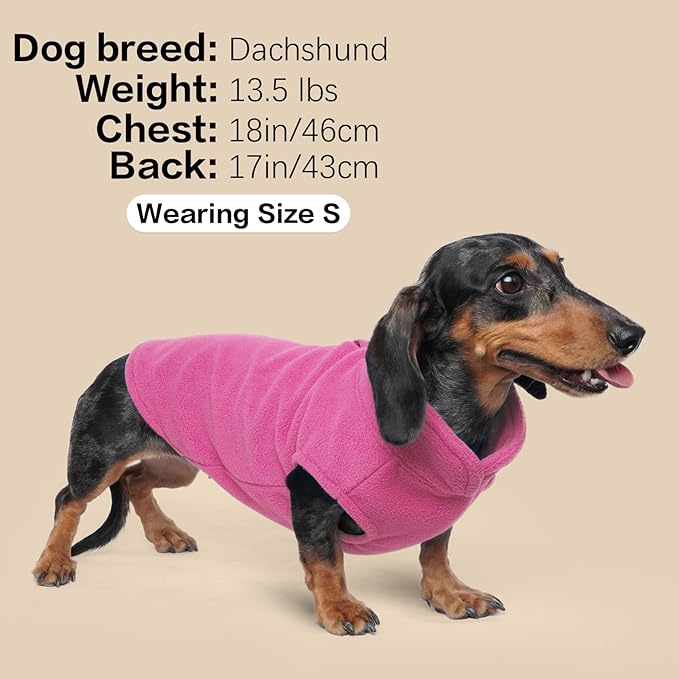 FUAMEY Dog Fleece Vest for Large Dogs,Warm Stretchy Dog Sweatshirts Pullover with Leash Hole Dogs Sweater Soft Pet Turtleneck Cozy Pet Vest Lightweight Sleeveless Pink XXL