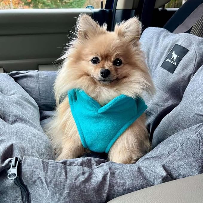 JACKO & CO - Fleece Vest Dog Sweater with Leash Ring - Soft, Warm & Lightweight Pullover Coat for Small & Medium Dogs, Puppies & Cats - Cozy Fall/Winter/Spring Pet Jacket (Turquoise, Medium 6-10lbs)