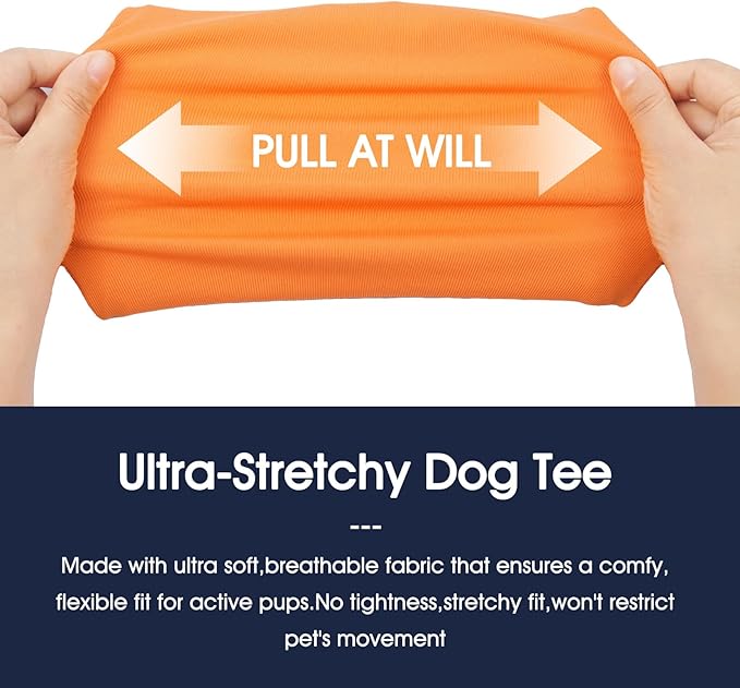 IECOii 2 Pack Summer Dog Clothes for Large Dogs,Breathable Stretchy Pet T-Shirts Lightweight Tank Top Sleeveless Vest for Outdoor Sun Protection - Fit for Large Breeds Labrador,Orange+Stripes,3XL