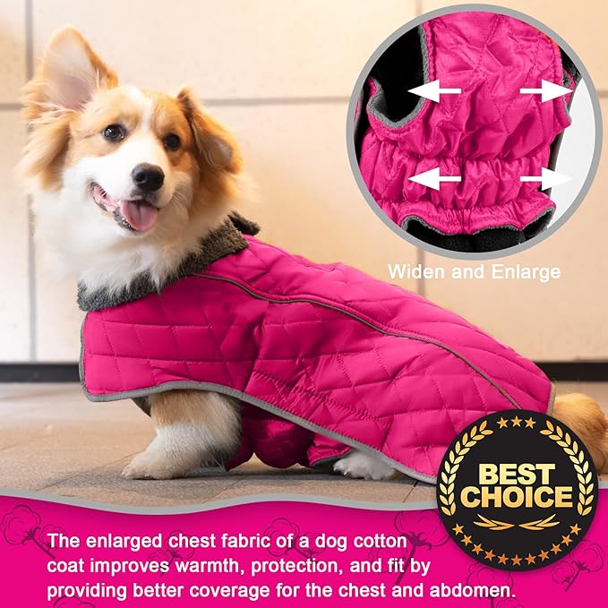 Fragralley Dog Winter Coat, Waterproof Windproof Reflective Fleece Jacket with Harness Hole, Warm Snow Vest for Small Medium Large Dogs, Ideal Gifts