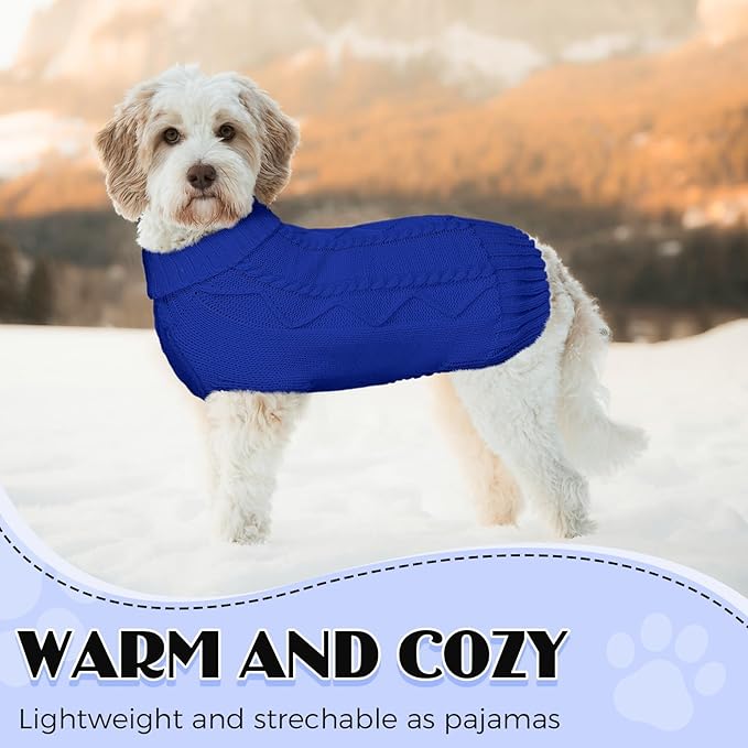 Dog Sweaters for Small Medium Large Dogs Girl, Soft Warm Turtleneck Pup Dogs Shirt, Double Knitting Collar for Outdoor Playing, Warm Dog Clothes