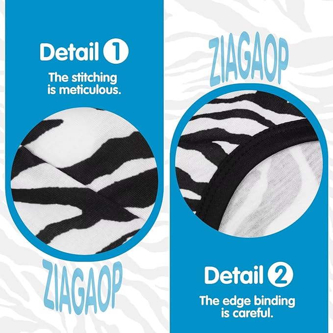 Adorable Zebra Print Dog Shirts – Lightweight, Cozy Outfit for Small to Medium Dogs, Soft & Snuggly Pet Wear for Everyday Comfort and Cuteness.Black XXL