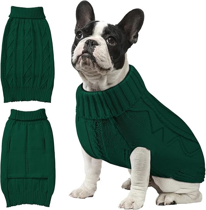 Dog Sweaters for Small Medium Large Dogs Girl, Soft Warm Turtleneck Pup Dogs Shirt, Double Knitting Collar for Outdoor Playing, Warm Dog Clothes