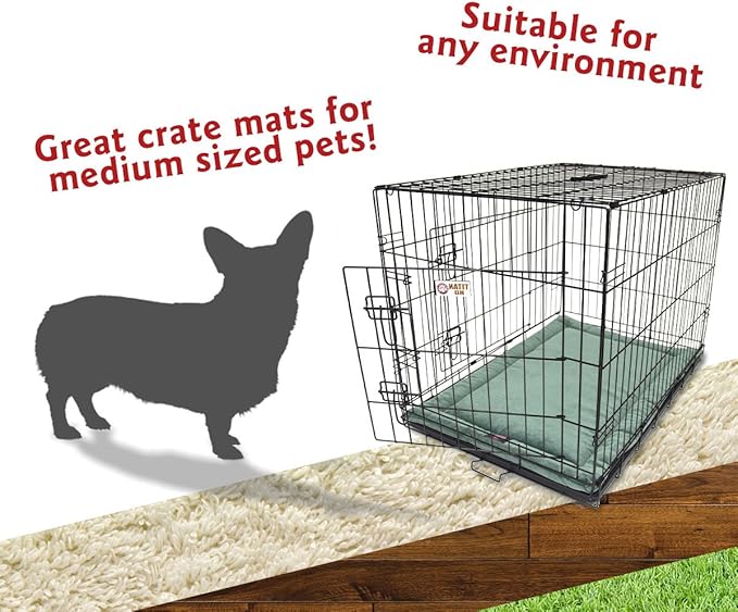 Majestic Pet Orthopedic Memory Foam Dog Crate Mat - Plush Pet Bed Pad for Crates & Kennels | USA Crafted | 36"x23" Villa Azure