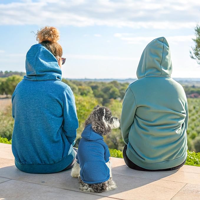 SCENEREAL Dog Hoodie Sweaters for Small Medium Large Size Dogs, Fleece Dog Sweatshirt with Hat and Pocket,Soft Cold Winter All Weather Dog Clothes for S to XL Sized Dogs, Blue L