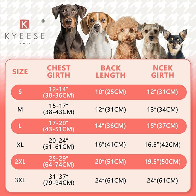 KYEESE Dog Coat Thick Cat Clothes with Pocket Windproof Dog Coats for Small Dogs Waterproof Dogs Jacket with Fleece Lined Soft Pet Sweater for Cold Weather Warm Pet Winter Puffer Coat with Leash Hole