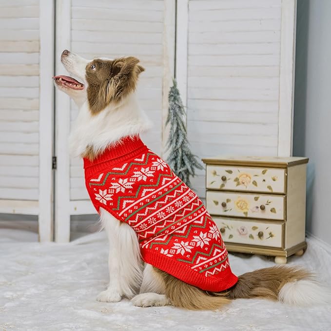 SCENEREAL Dog Sweaters for Small Dogs - Soft, Warm Turtleneck Small Dog Sweater, Ugly Knit Dog Christmas Outfits for Dachshund, Chihuahua, Pug, Yorkie,Winter Pet Clothes Girl Boy, XS