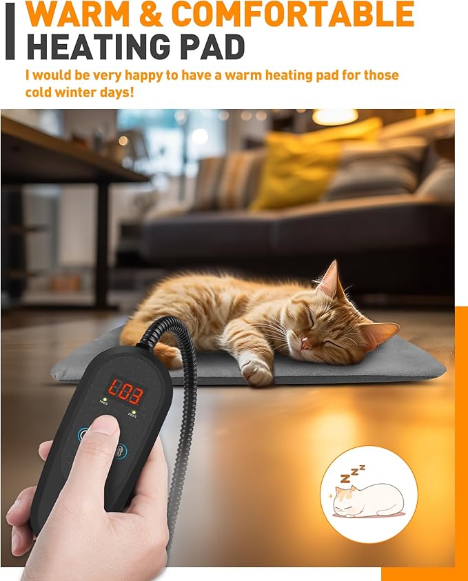 Large Pet Heating Pad Temperature AdjustmentAnti-bite Puppy with Timer Cat Dog Heating Pad Indoor Waterproof Pet Warming Pad Electric Heated Bed Mat Dog