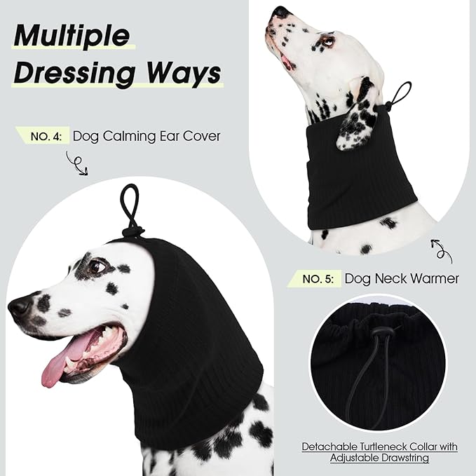ROZKITCH Dog Shirt with Hoodie Dog Ears Cover 2 in 1, Soft Lightweight Dog Striped T Shirt Pullover Dog Tank with Detachable Ear Wrap, Dog Hoodie Tshirt Dog Boy Girl, Stretchy Sweater Black M