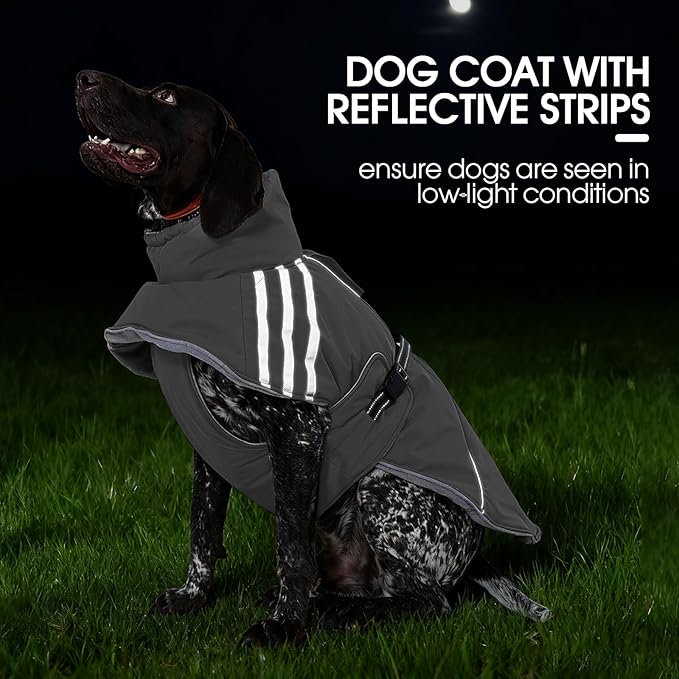 FUAMEY Dog Cold Weather Coats,Dog Winter Jackets for Small Dogs Warm Dogs Coat with Reflective Strips Waterproof Pet Snowsuit Thick Paded Pets Vest for Yorkshire Chihuahua Grey S