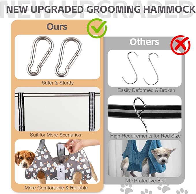 Dog Grooming Hammock Harness for Medium Dogs Nail Trimming, Dog Sling for Cutting Nails, Dog Hanging Holder Hanger for Clipping Nails with Nail Clippers, Nail File