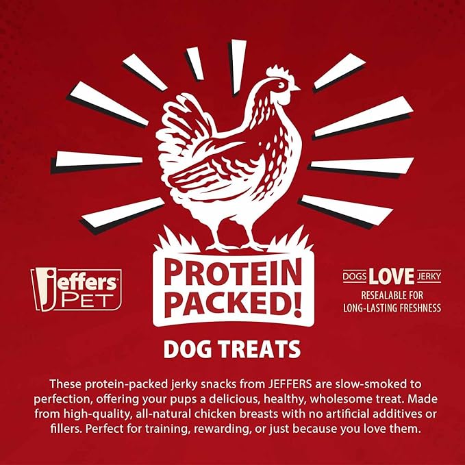 Jeffers Chicken Jerky Dog Treats, 24 oz Bag – Limited Ingredient, Healthy Training Snack, Grain Free, High Protein, 100% Real Chicken, Natural Made in USA, Perfect for Halloween & Christmas - 2 Pack