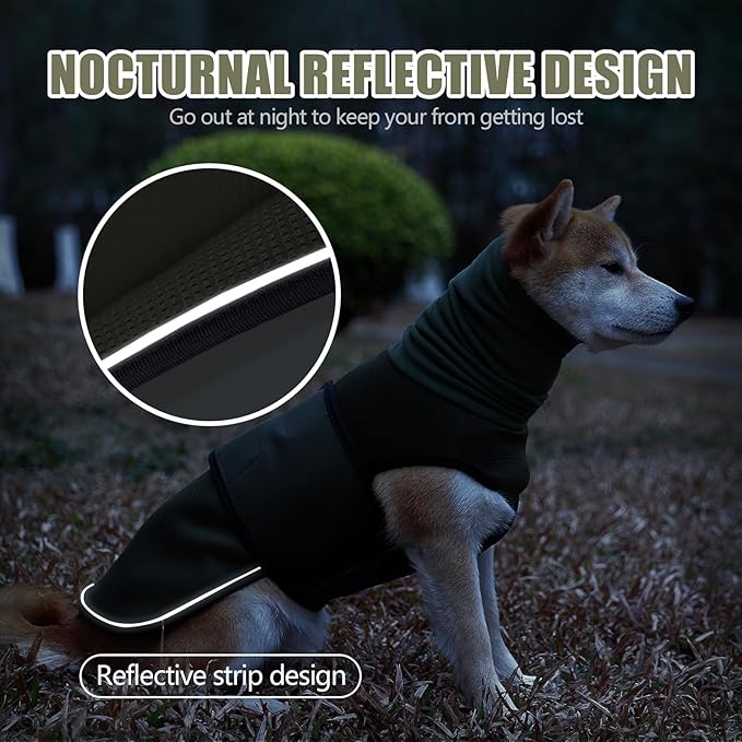 Dog Anxiety Vest,Pet Calming Hoodie Breathable Dog Anti-Anxiety Jacket for Thunder Fireworks and Separation,Green XXL