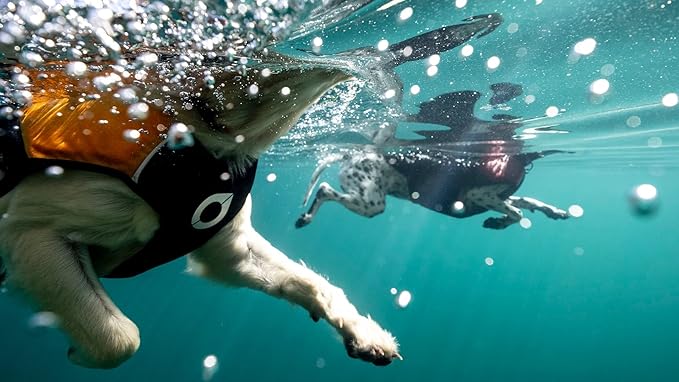 Stunt Puppy Float Doggy Life Jacket, Ergonomic Dog Life Vest for Swimming, Patented Design for Secure Fit, Large, Blue