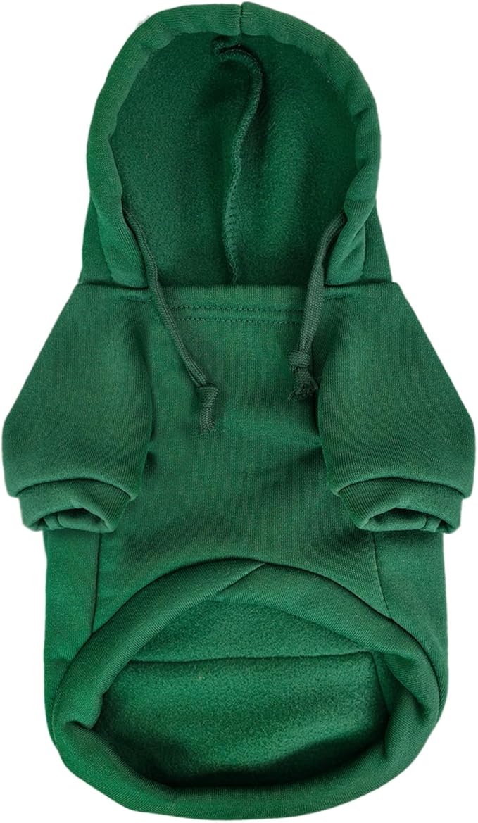Jecikelon Pet Dog Cold Weather Coat with Pocket Winter Dog Hoodie Warm Puppy Clothes for Small Dogs Chihuahua Clothing (Green, Medium)