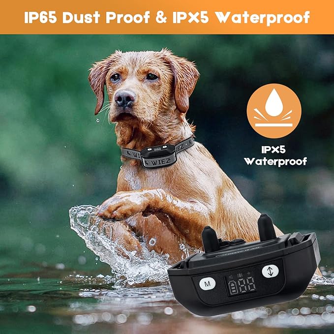 WIEZ GPS Wireless Dog Fence for Outdoor, Electric Dog Fence Collar with 3 Correction Mode, Pet Containment System for Most Dogs