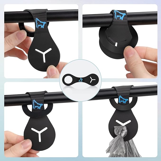 PuppyDoggy Dog Poop Bag Holder for Leash Waste Bag Carrier Dog Poop Bag Dispenser for Walking Running Bicycle Accessory 2 Pieces (Light Green)