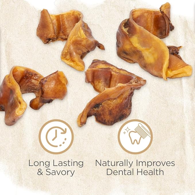 Natural Farm Pig Ear Slivers for Dogs (1.5 Pounds Bag), One Ingredient: Natural Pigs Ear Slivers, Air Dried, Long-Lasting & Highly Digestible Treats, Great for Puppy and Large/Medium Dogs