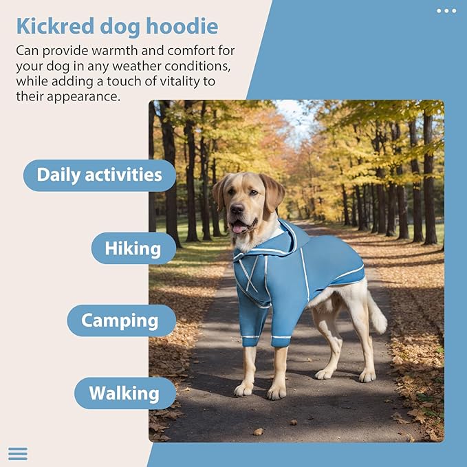 Basic Dog Hoodie Sweatshirts, Pet Clothes Hoodies Sweater with Hat and Leash Hole, Soft Cotton Outfit Coat for Small Medium Large Dogs(X-Large)