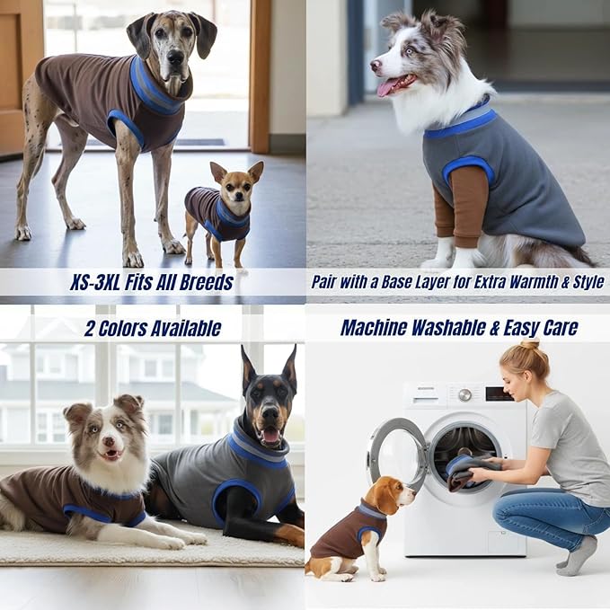 Winter Warmth Turtleneck Fleece Vest Dog Clothes, Ultra-Soft & Snug-fit Coat for Large Dogs with Back-Zipper, Thermal Doggie Vests Coats with Reflective Strip, Pet Sweater Standard Poodle(Grey, XL)