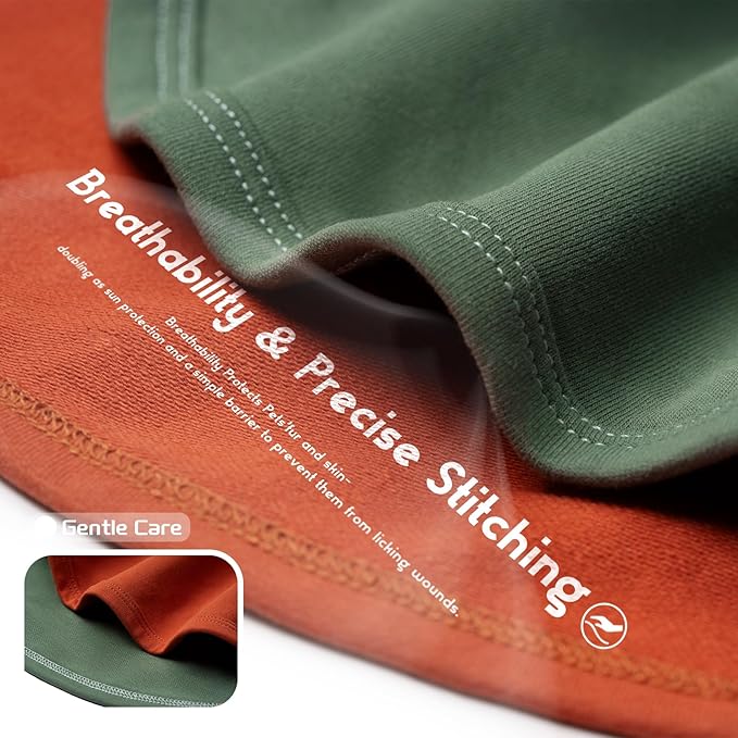 Koneseve Dog Shirts Soft Cat Clothes Comfy Cotton Stretchy for Small Dogs 2-Pack Rust & Mist Green S