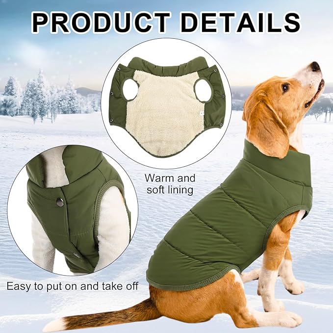 Syhood 2 Pieces Dog Jacket 2 Layers Fleece Lined Dog Jacket Warm Soft Windproof Small Pet Coat for Cold Winter Weather (S,Red,Green)