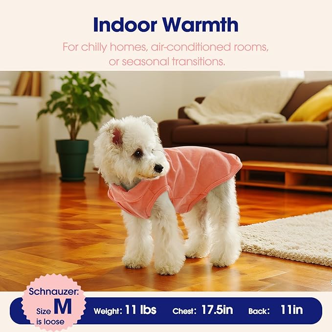 FUAMEY Dog Fleece Vest for Large Dogs,Warm Stretchy Dog Sweatshirts Pullover with Leash Hole Dogs Sweater Soft Pet Turtleneck Cozy Pet Vest Lightweight Sleeveless Orange XXL
