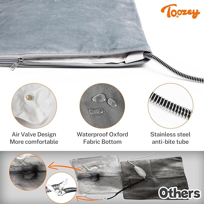 Toozey Outdoor Pet Heating Pad 35x24in,Extremely Waterproof Heated Bed for Dogs and Cats, Thermostatic Control, Chew-Resistant Cord, Soft Electric Blanket with Overheat Protection