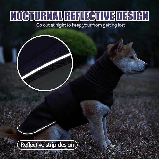 Dog Anxiety Vest,Pet Calming Hoodie Breathable Dog Anti-Anxiety Jacket for Thunder Fireworks and Separation,Blue XL