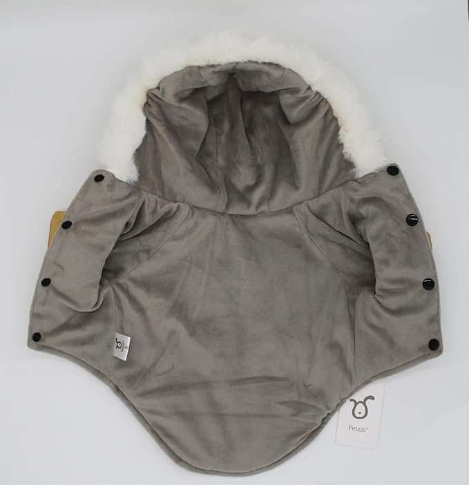 Pet Warm Dog Coat for Winter Dog Clothes Hooded Dog Jacket for Small Puppies Medium Large Dog Cat Clothes Insulated Padded Snow Jacket for Cold Weather Faux Fur (Large, Yellow)