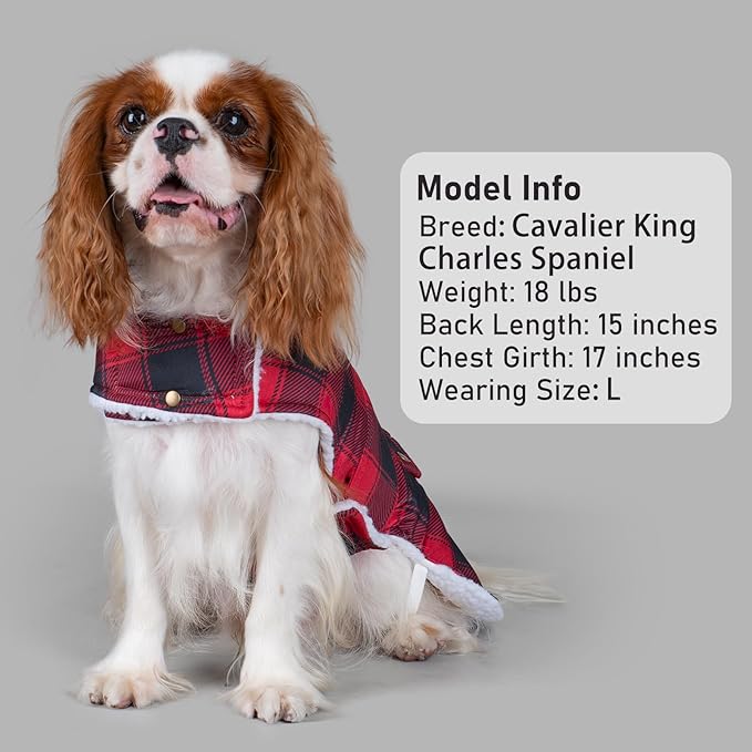 KYEESE Dog Coat Thick Cat Clothes with Pocket Windproof Dog Coats for Small Dogs Waterproof Dogs Jacket with Fleece Lined Warm Pet Winter Puffer Coat with Leash Hole Soft Pet Sweater for Cold Weather