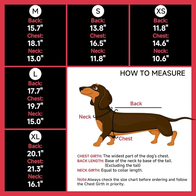 DORA BRIDAL Dachshund Coat, Fleece Lined Dog Winter Coat, Warm Dog Coats with Reflective Strips, Adjustable Waterproof Pet Jacket Clothes, S