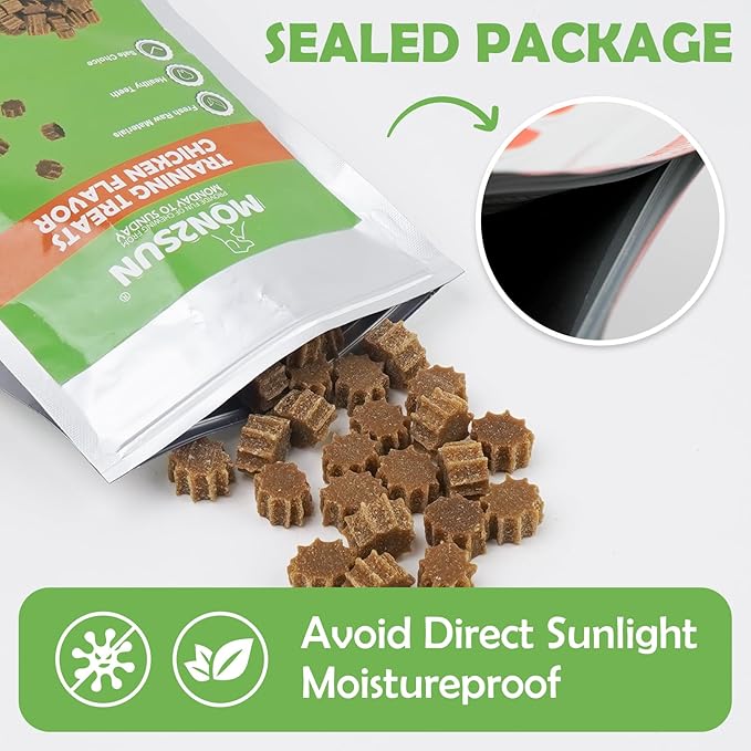 MON2SUN Grain-Free Soft Dog Treats, Gear-Shaped Training Treats for Puppy to Senior, Chicken Flavor, Low Calorie & Gluten-Free, 21.2 oz