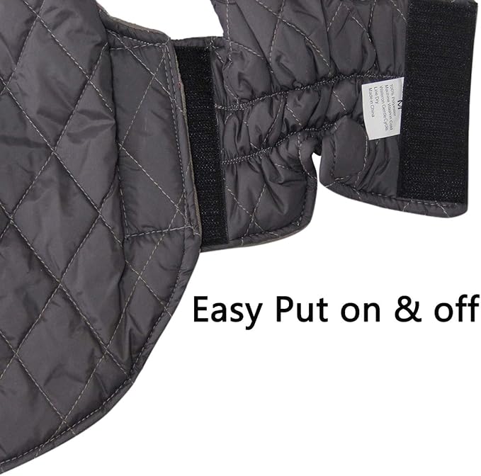 Reversible Dog Coats for Medium Dogs Waterproof Warm Dog Jacket for Cold Winter,Grey L