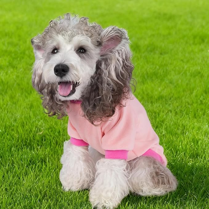 GreenJoy Classic Fleece Dog Sweater – Soft & Warm Stretchy Sweatshirt for Small Dogs & Cats, Cold-Weather Pullover for Everyday Wear (Light Pink, Large/X-Large)