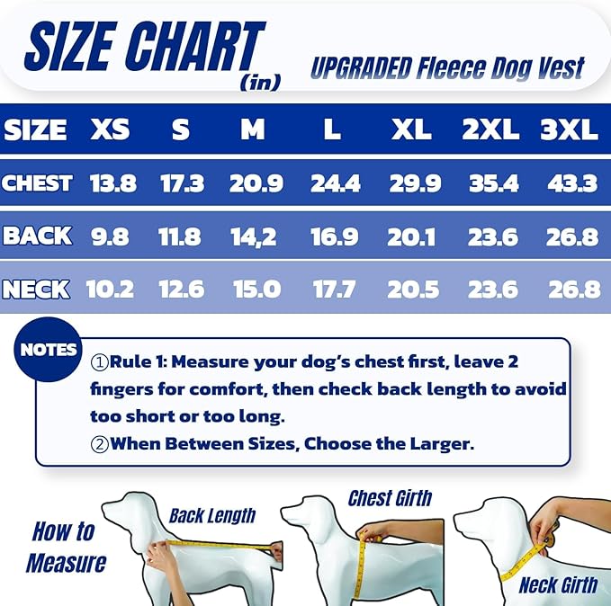 Winter Classic Warmth & Windproof Turtleneck Vest Fleece Dog Sweater, Lightweight & Ultra-Soft Coat for Large Dogs with Back-Zipper, Thermal Doggie Vests Clothes with Reflective Strips(Grey, 2XL)