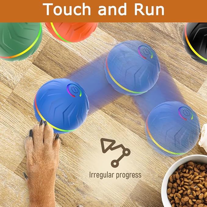 Interactive Dog Toys Dog Ball,Anti Boredom Dog Toys,Durable Motion Activated Automatic Rolling Toys for Small/Medium Dogs,Moving Ball for Dogs to Keep Them Busy,Dog Bows,Fruity Plush Covers(Black)
