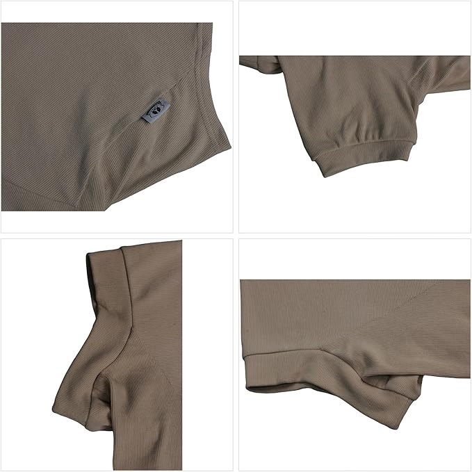 Lovelonglong Ribbed Dog T-Shirt Cotton Knitted Dog Sweaters for All Season Pet T-Shirts for Large Medium Small Dogs Beige XS