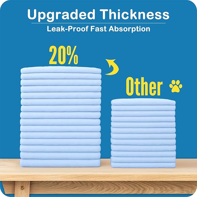 MoMoCo Puppy Pads, 23"x23"-100 Count Dog Pads, Super Absorbent Extra Large Disposable Dogs Training Pads , Leak-Proof, Quick-Drying Dogs Potty Pads for Doggies Puppies