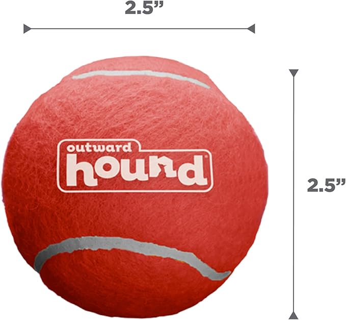 Outward Hound Squeaker Ballz 4-Pack Tennis Ball Dog Toys with Squeaker, Interactive Fetch Play for Pets Under 50 lbs, Training Balls for Indoor & Outdoor Exercise, Medium, 2.5-inch