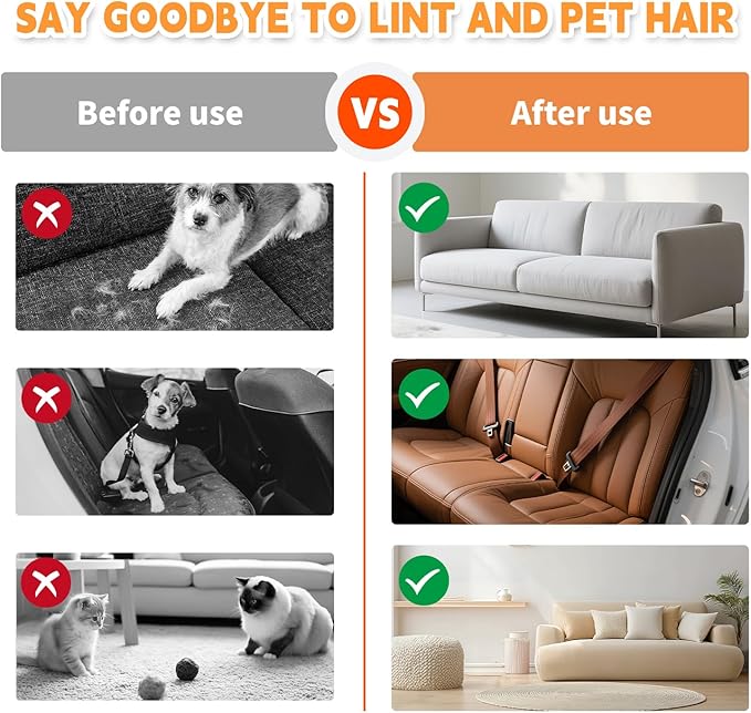 Pet Hair Removal Glove for Dogs & Cats,Upgraded Thickened Magic Brush Pet Hair Remover | Five-Finger | Electrostatic Pet Hair Gloves for Couch, Carpet, Cars Seat, Clothes