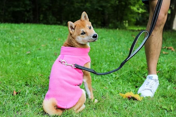 JACKO & CO - Fleece Vest Dog Sweater with Leash Ring - Soft, Warm & Lightweight Pullover Coat for Small & Medium Dogs, Puppies & Cats - Cozy Fall/Winter/Spring Pet Jacket (Pink, XX-Large 25-35lbs)