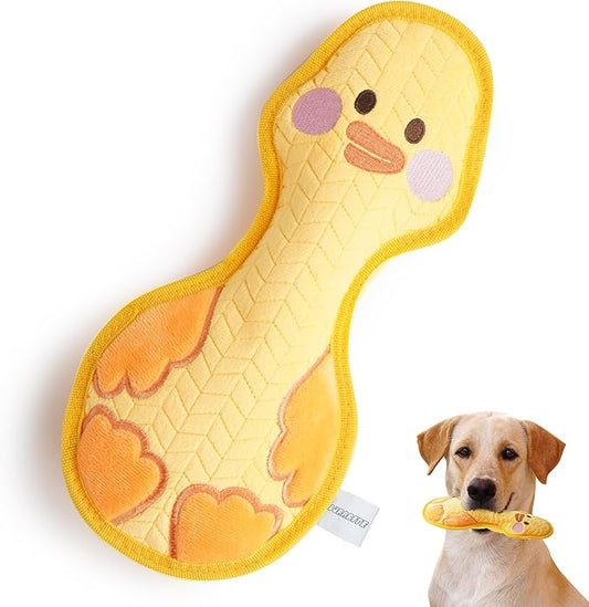 Duck Squeaky Dog Toy, New 2025 Indestructible Dog Toy for Aggressive Chewers, Stuffed Toy with Two Tough Layers, Soft Plush for Comfort and Chewing, Yellow