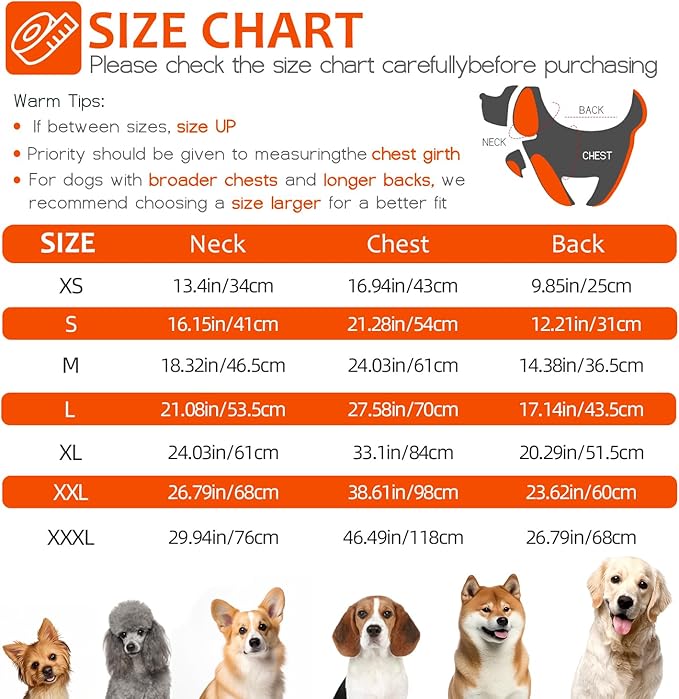 Dog Winter Coat with Harness, Dog Jacket, Pet Clothes with Zipper on Back, Waterproof Windproof Warm Vest, Reflective Cold Weather Coats, for Small Medium Large Dogs, Thick, Orange, L
