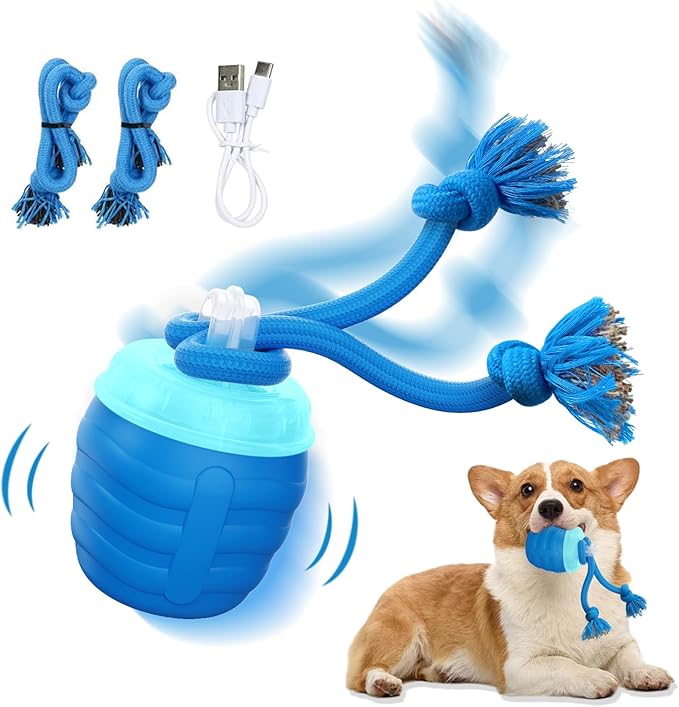 Interactive Dog Toys, [2025 Newly Upgraded] Interactive Dog Ball for Medium/Large Dogs, Automatic Moving Dogs Toy Wicked Ball for Boredom & Training, Play Music, USB Rechargeable(Blue)